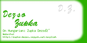 dezso zupka business card